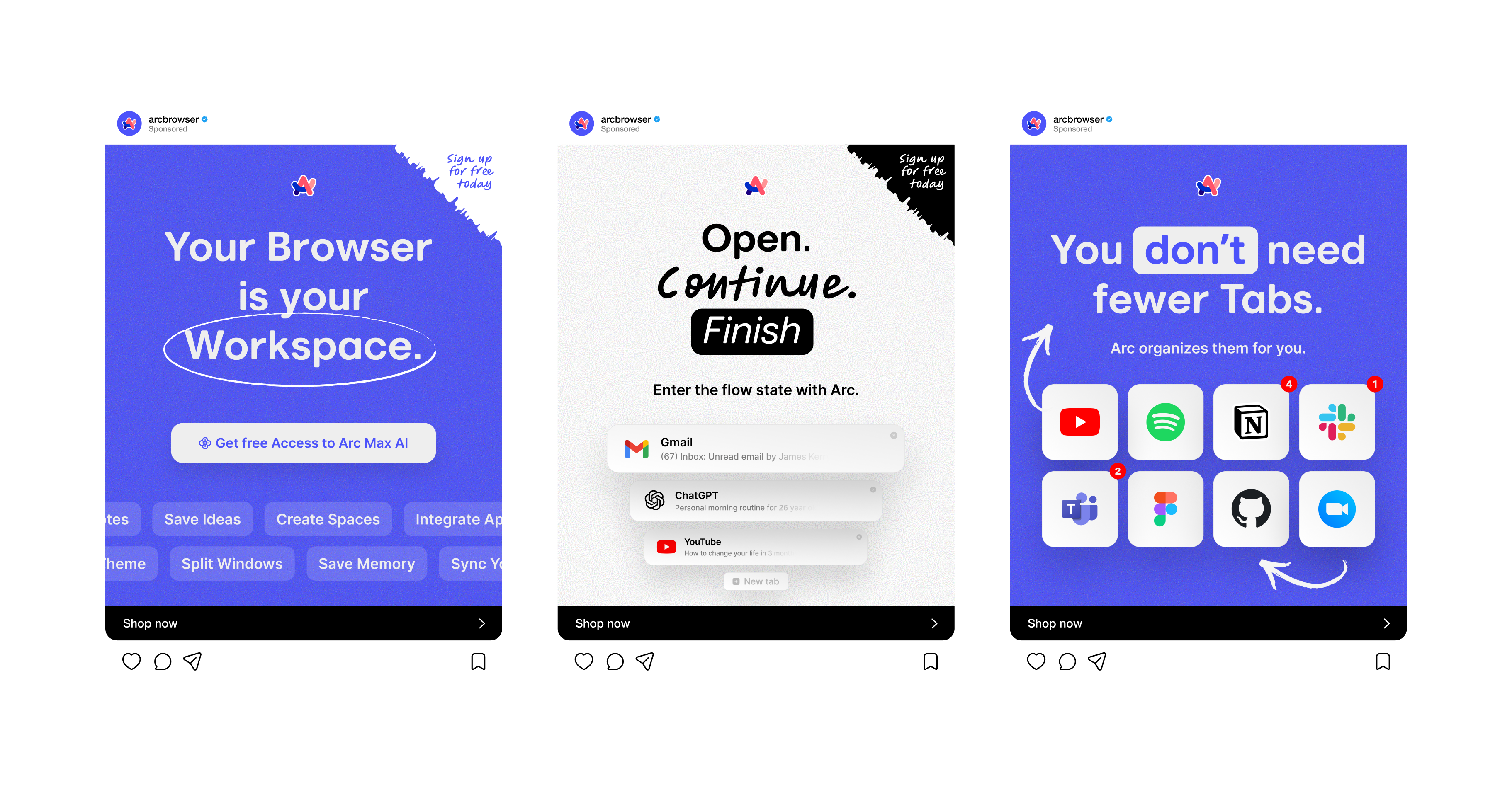 Arc Browser — social ad designs